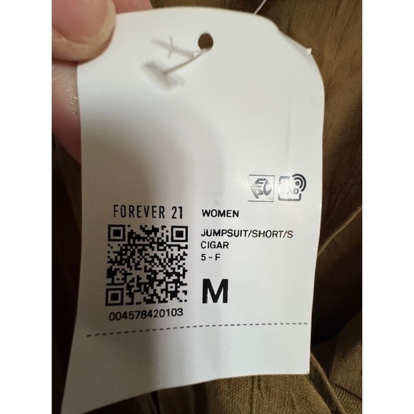 NWT Forever 21 Women Brown Sleeveless Drawstring Romper Jumpsuit M - Picture 5 of 11